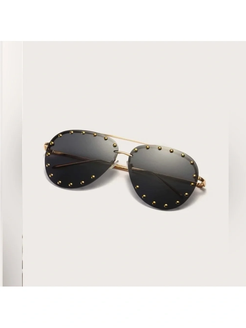 New Studded Gold Aviator Sunglasses